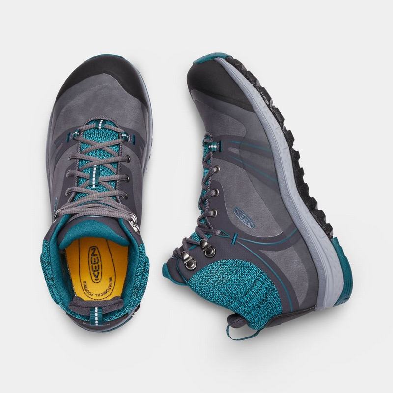 Botas De Trabajo Keen Sedona Pulse Mid Aluminum Toe Para Mujer Azul Marino/Azules - Botas Keen Mexic